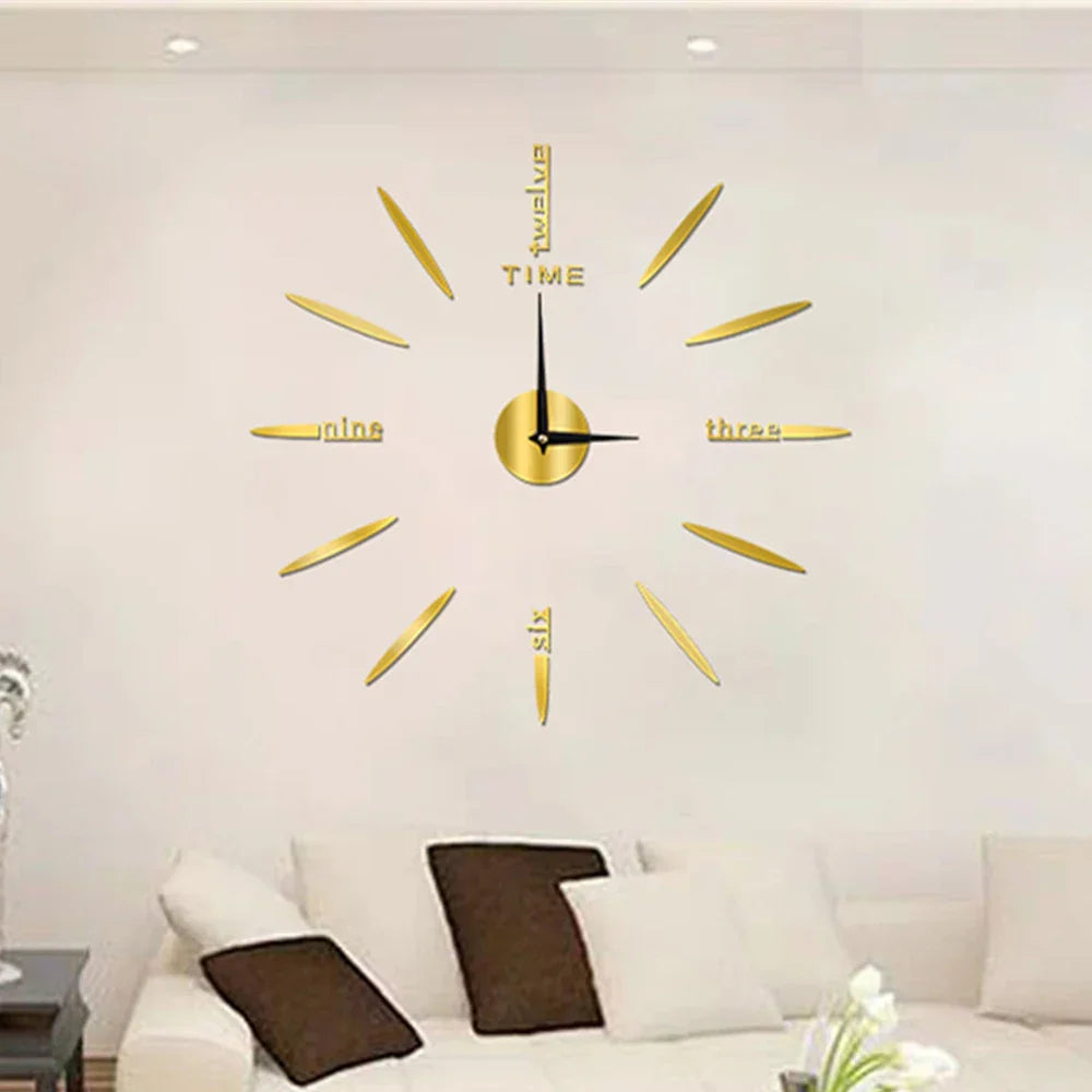 Large Wall Clock with Mirror Finish – Stylish Acrylic Design for Home