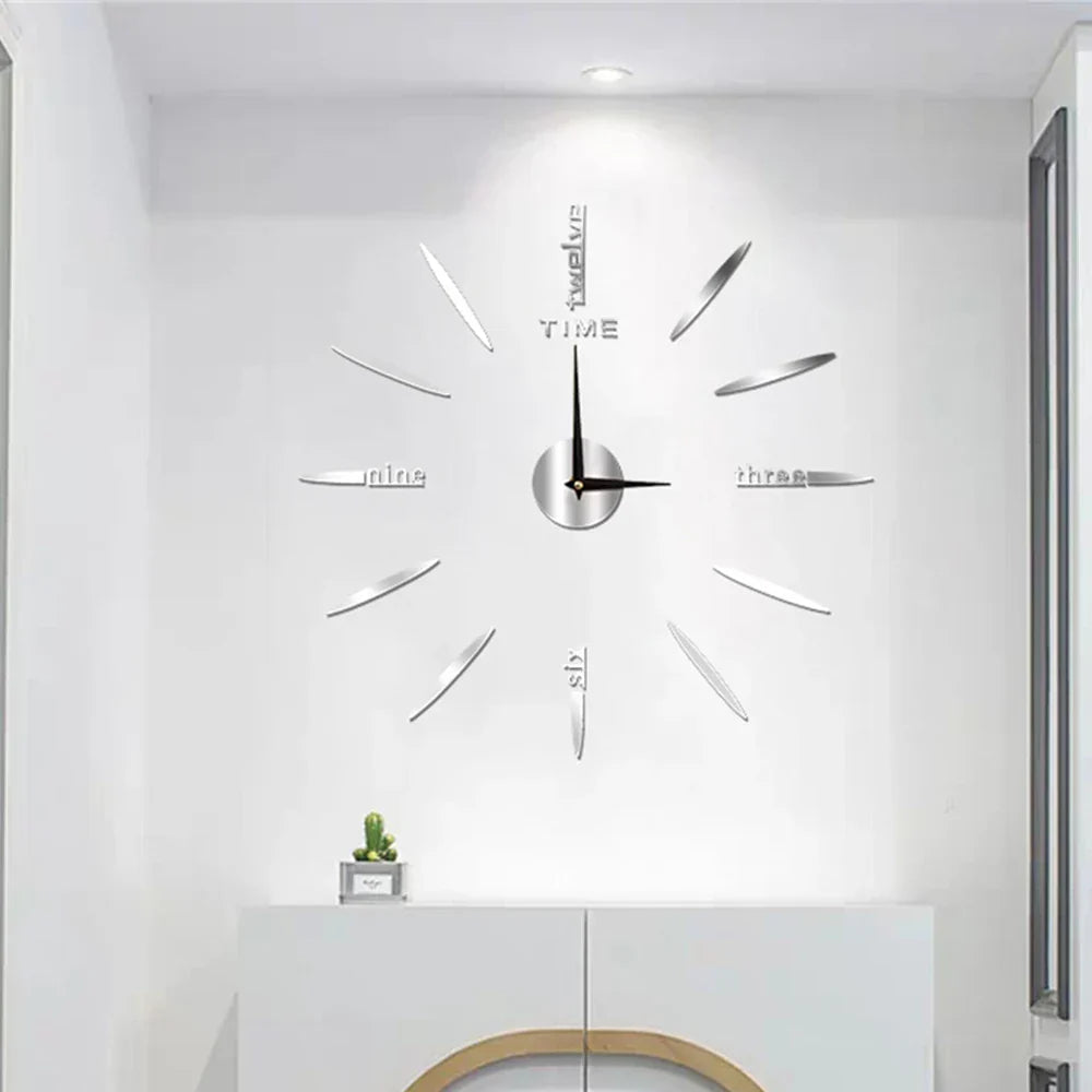 Large Wall Clock with Mirror Finish – Stylish Acrylic Design for Home