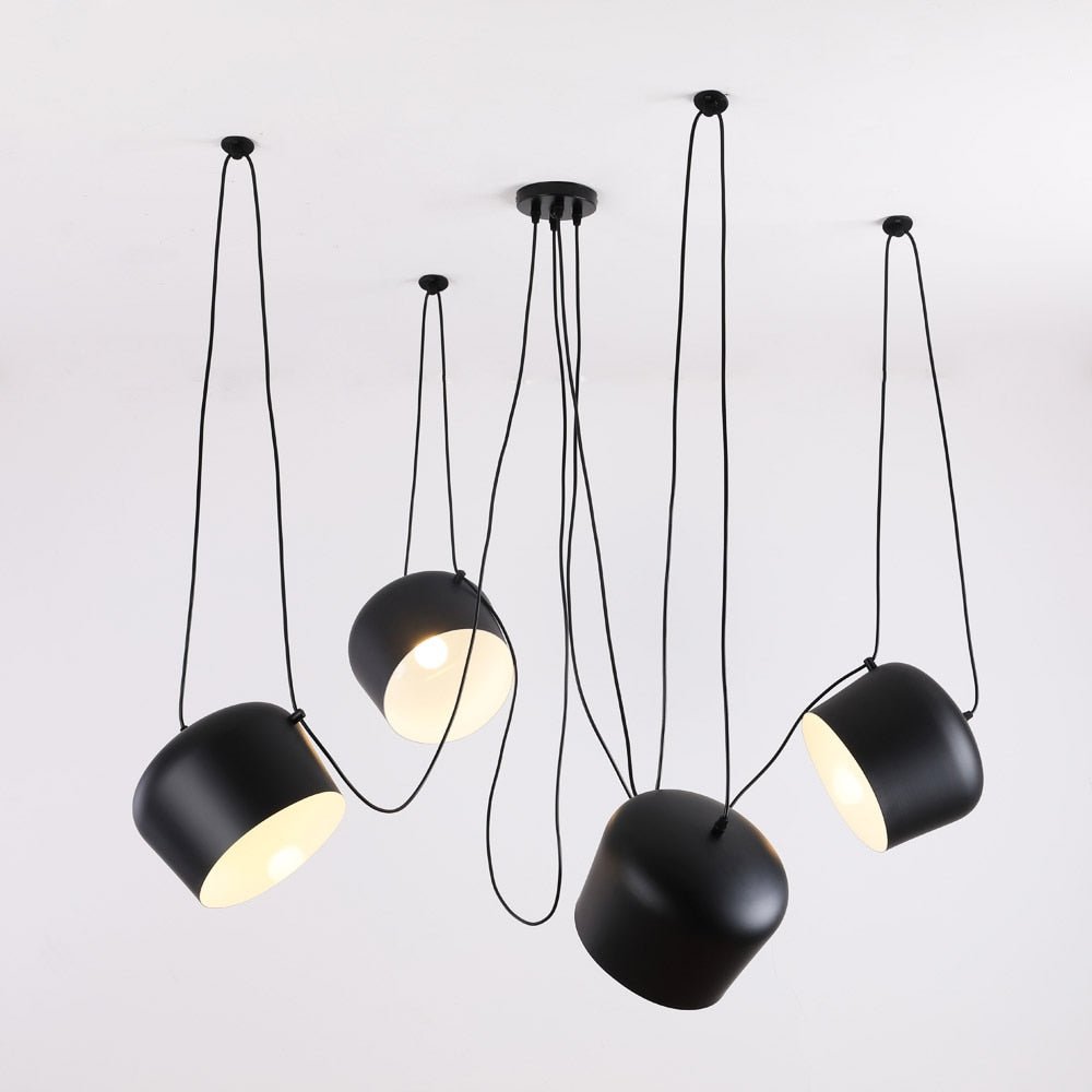 Drum Design Black Pendant Light – Chic Kitchen Lighting for Ambient Glow
