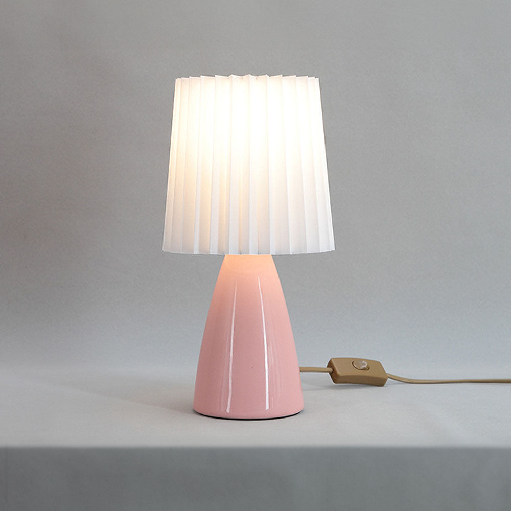 Sleek Ceramic Bedside Lamp with Elegant Fabric Shade