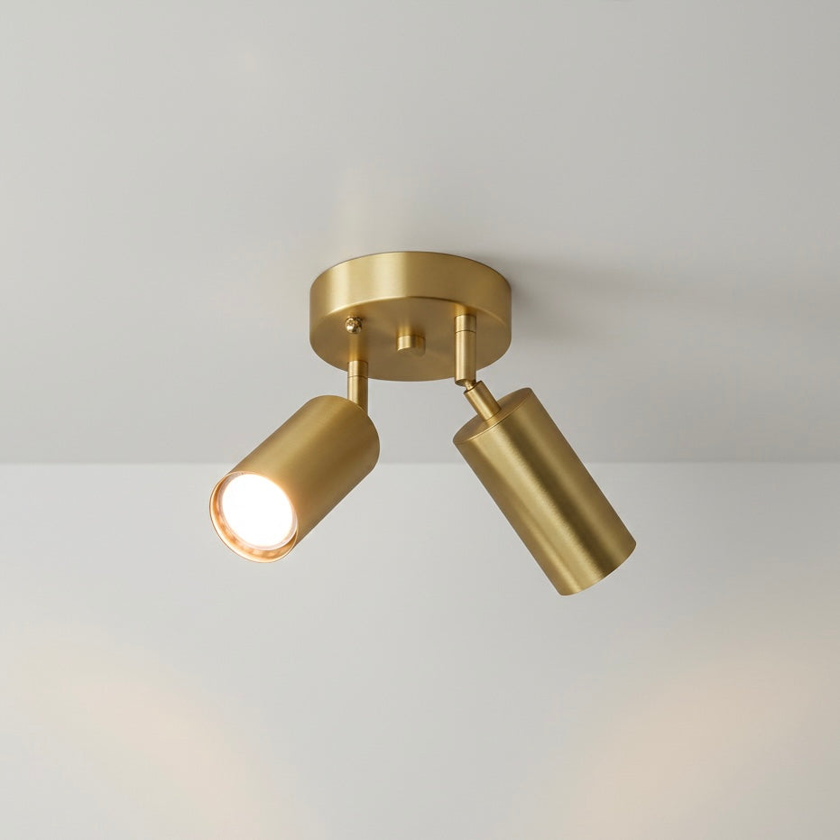 Brass-Finished Surface-Mounted Ceiling Spotlight with Marigold Design