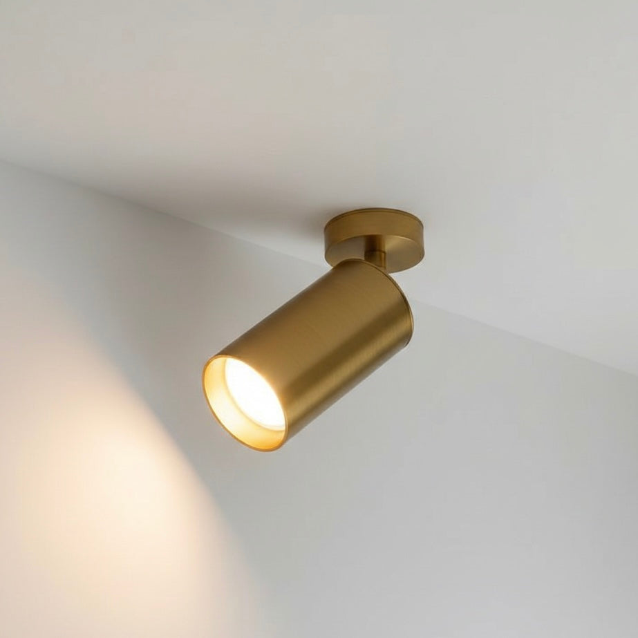 Brass-Finished Surface-Mounted Ceiling Spotlight with Marigold Design