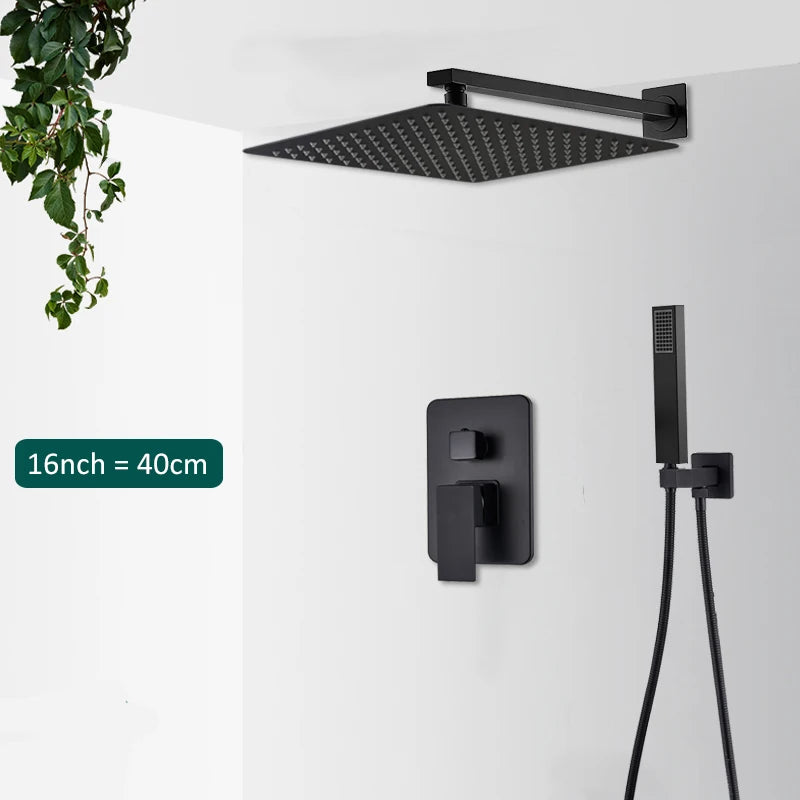 Concealed Shower System with Rainfall and Waterfall Features