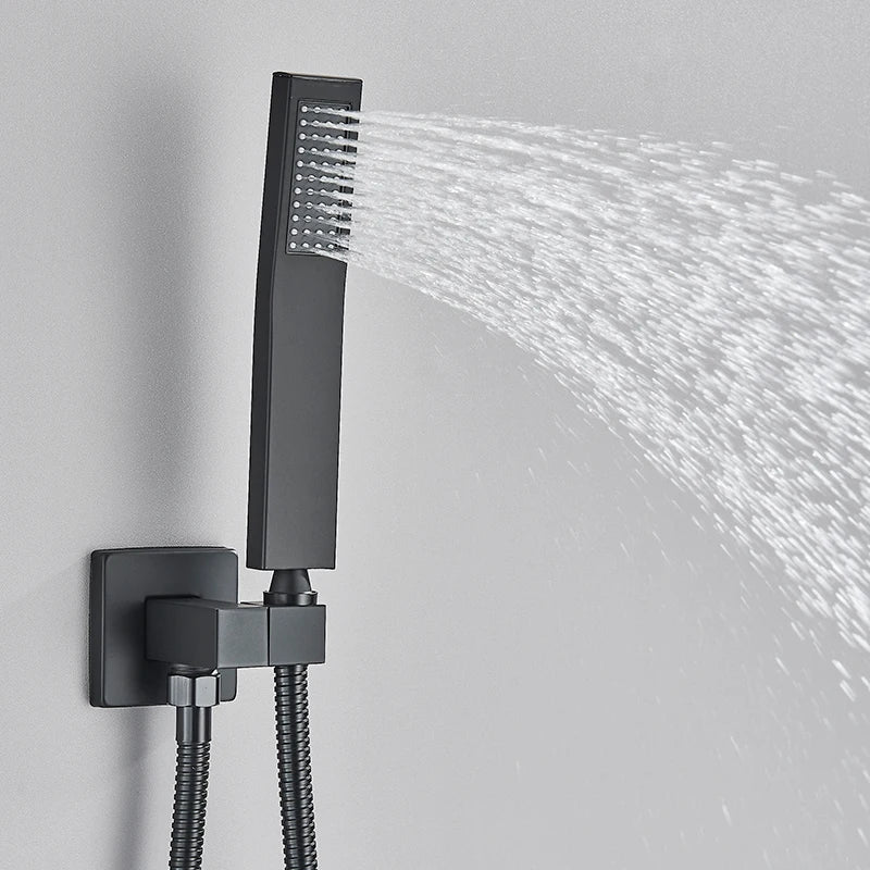 Concealed Shower System with Rainfall and Waterfall Features