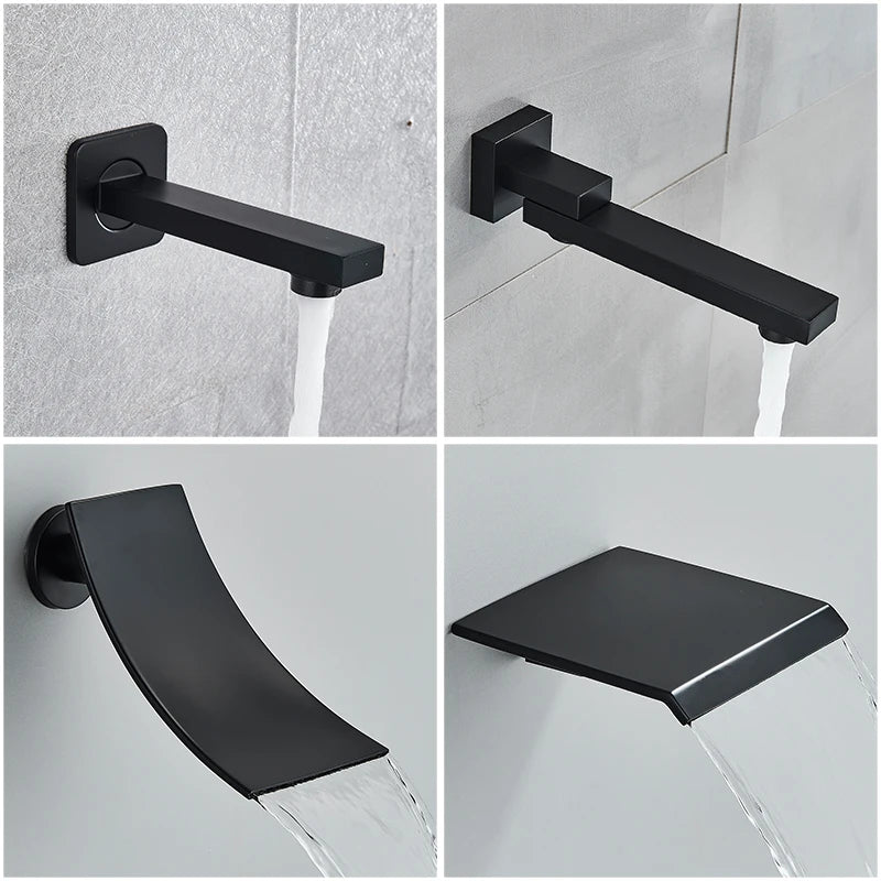 Concealed Shower System with Rainfall and Waterfall Features