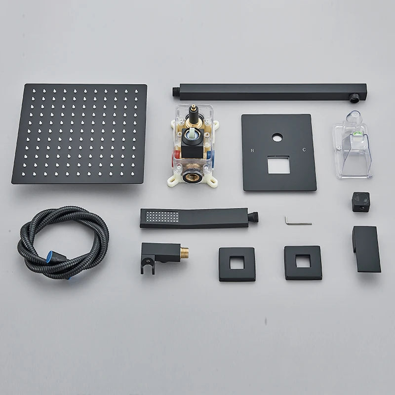 Concealed Shower System with Rainfall and Waterfall Features