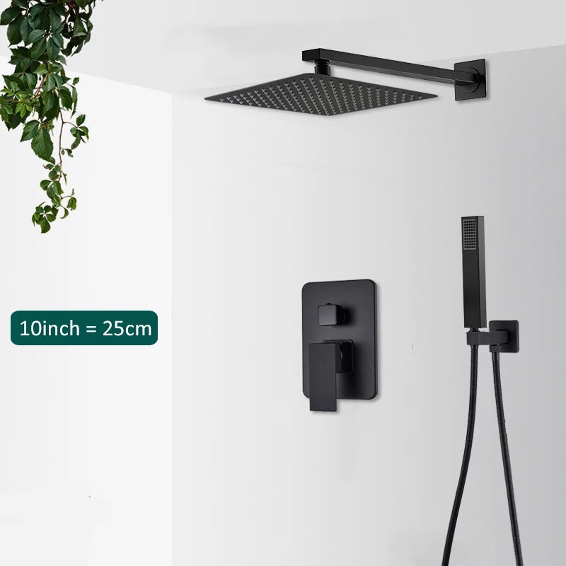 Concealed Shower System with Rainfall and Waterfall Features