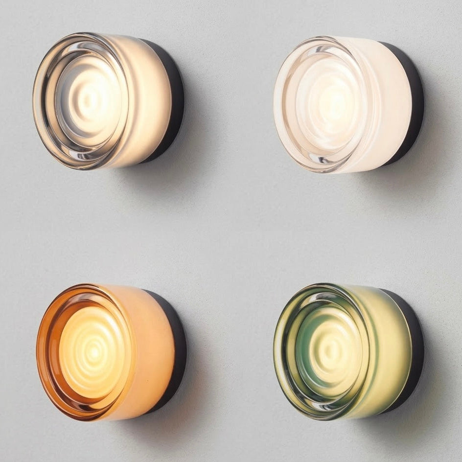 Contemporary Glass Wall Light Fixture | Amber, Smoked, Jade & White | Black, White & Satin Nickel | IP22 | 5W