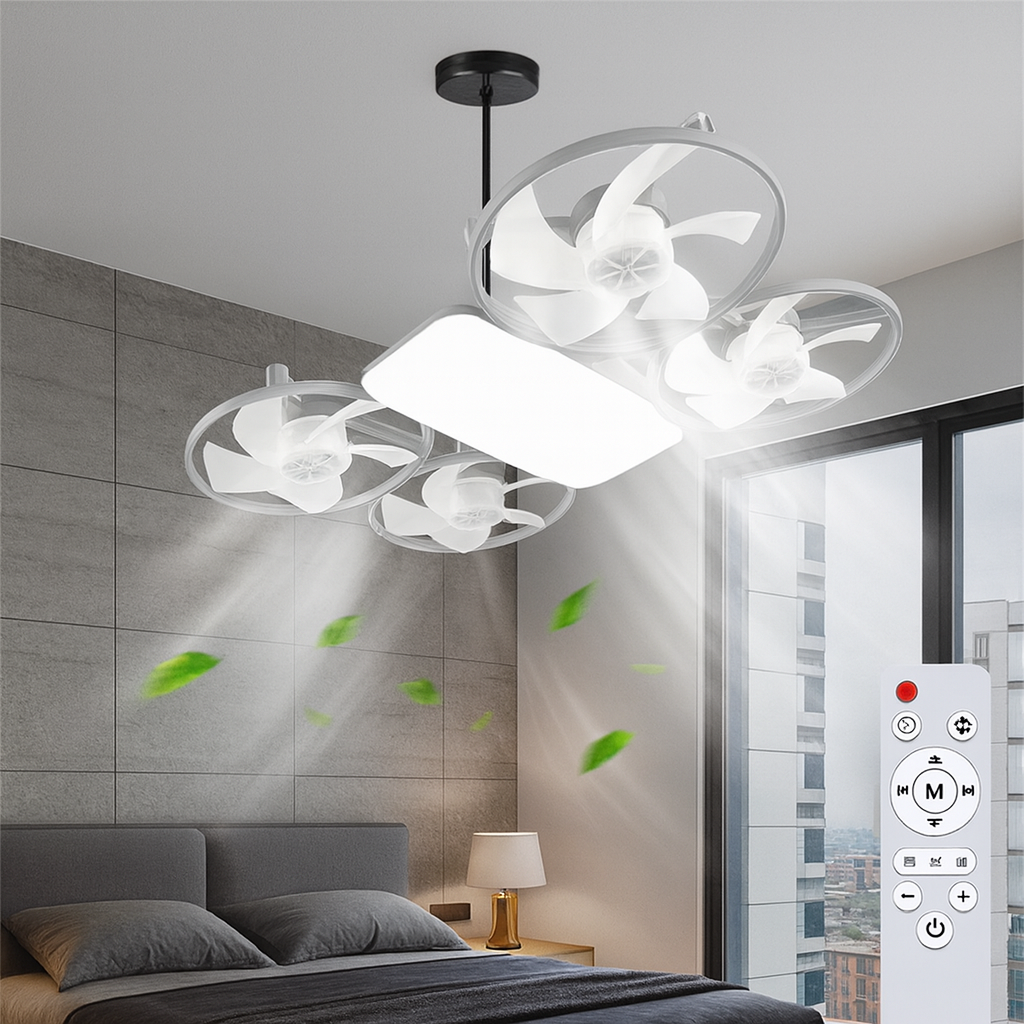 Flush Mount LED Ceiling Fan with Dimmable Lighting – Space-Saving Comfort