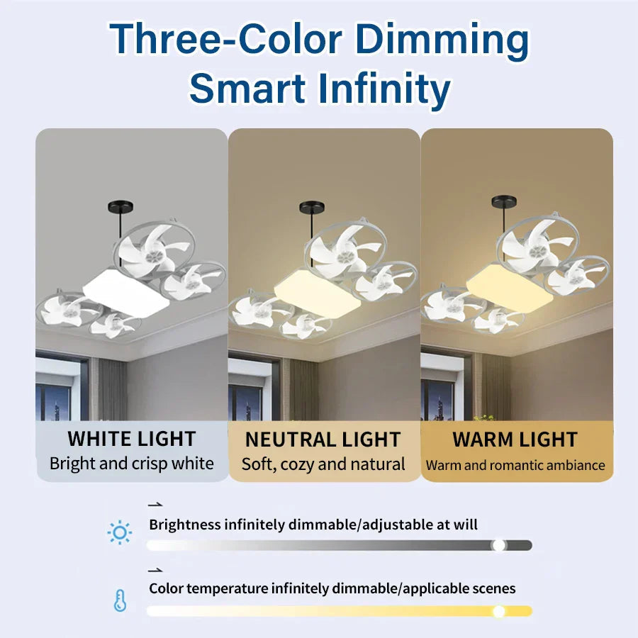Flush Mount LED Ceiling Fan with Dimmable Lighting – Space-Saving Comfort