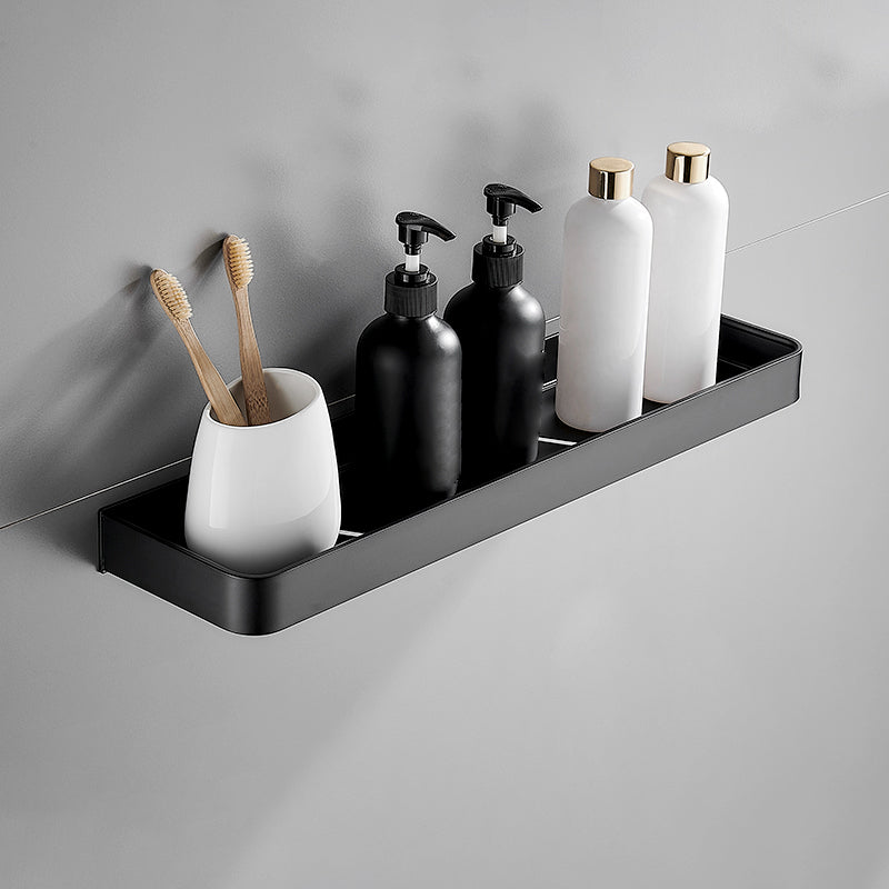 Stylish Bathroom Accessory Set in Matte Black - Multiple Shelf Options, Stainless Steel