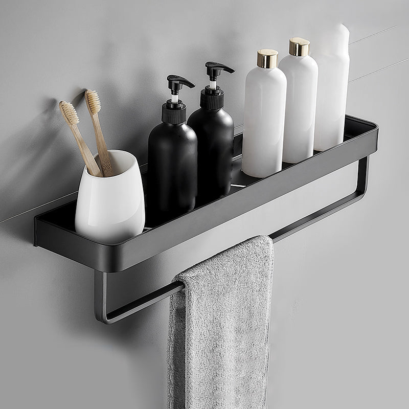 Stylish Bathroom Accessory Set in Matte Black - Multiple Shelf Options, Stainless Steel