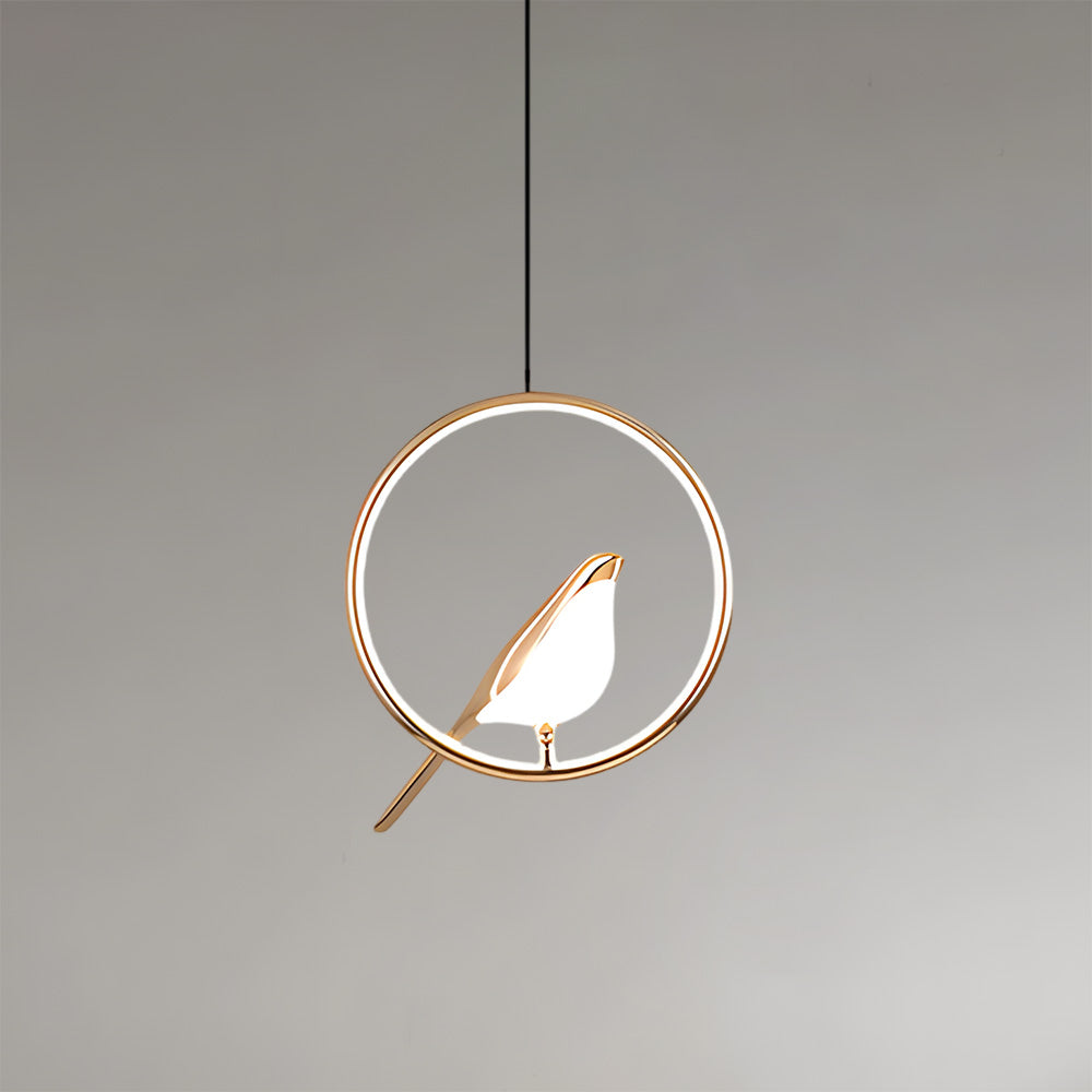 Sleek Black Circle Pendant Light Inspired by Nature