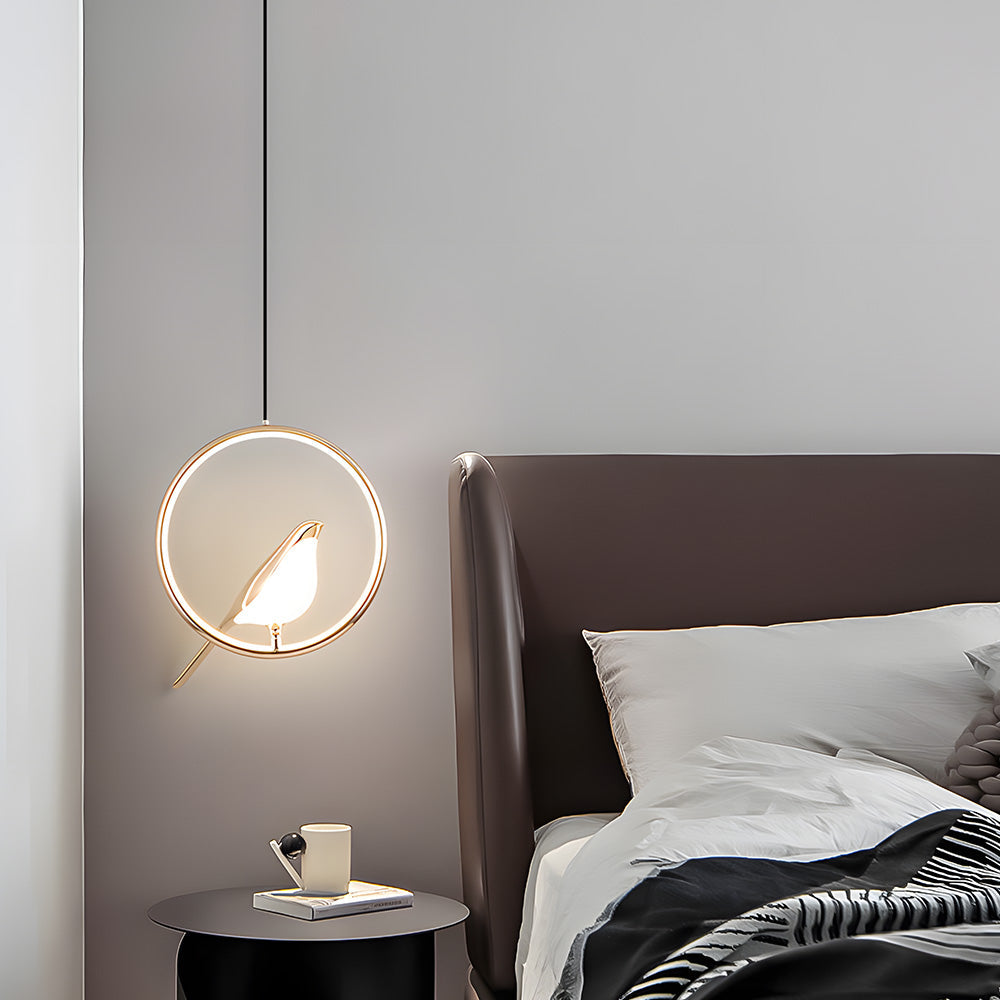 Sleek Black Circle Pendant Light Inspired by Nature