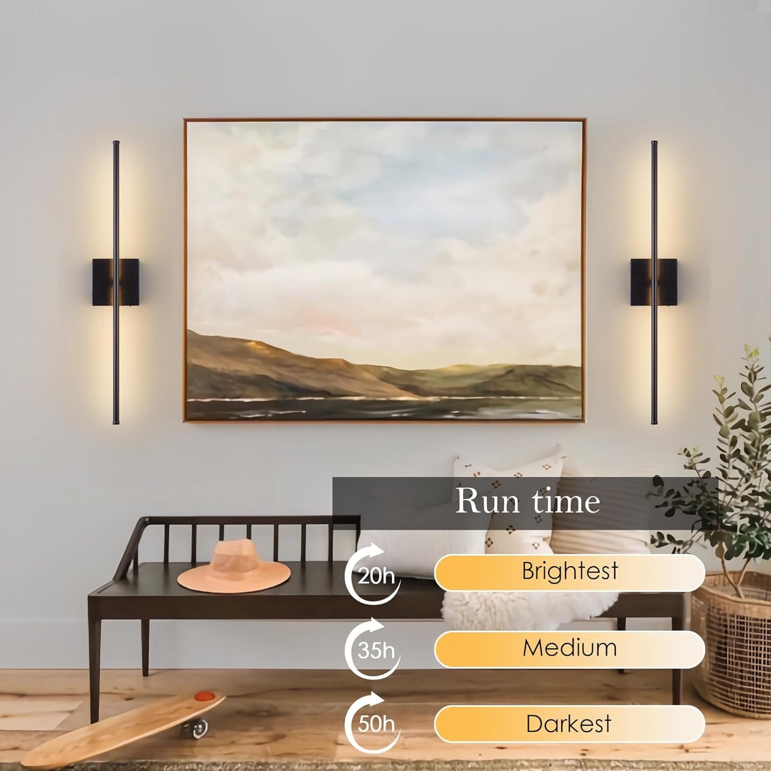 LED Wall Light – Battery-Powered Minimalist Design Sconce