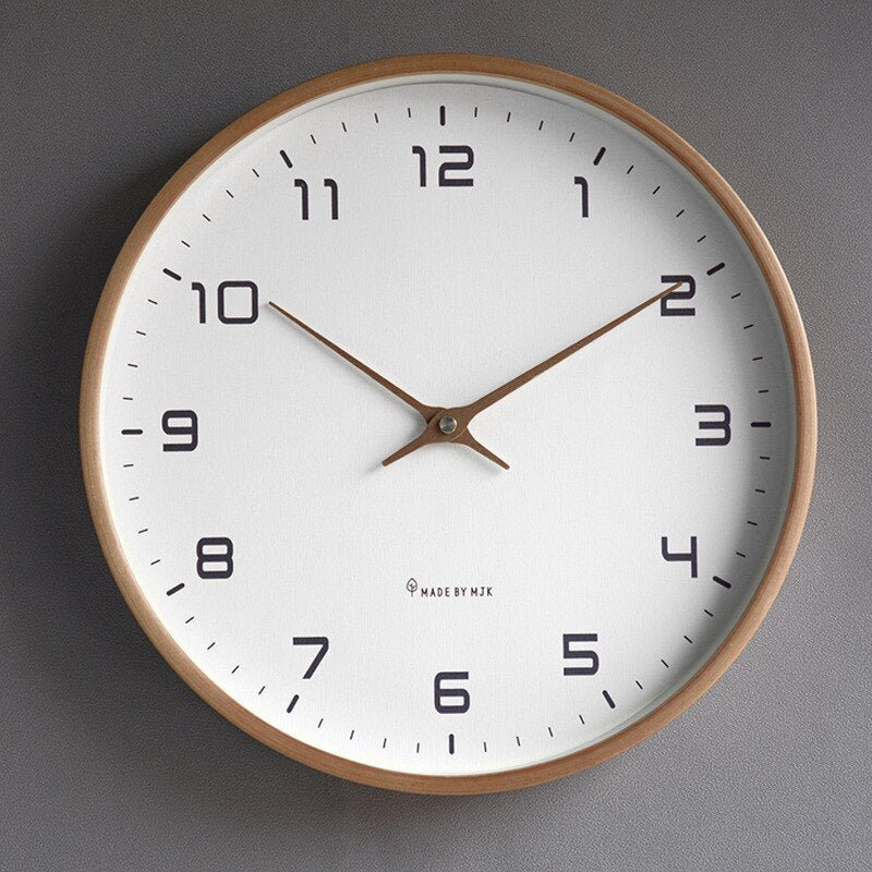 Elegant Natural Wood Wall Clock – Sleek Minimalist Design for Any Room