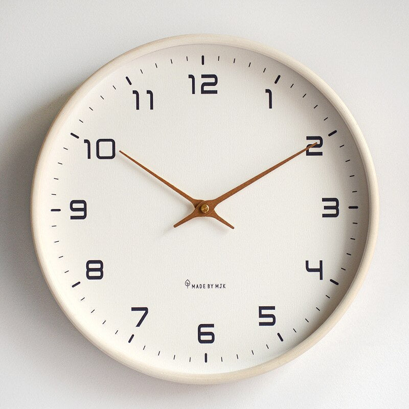 Elegant Natural Wood Wall Clock – Sleek Minimalist Design for Any Room