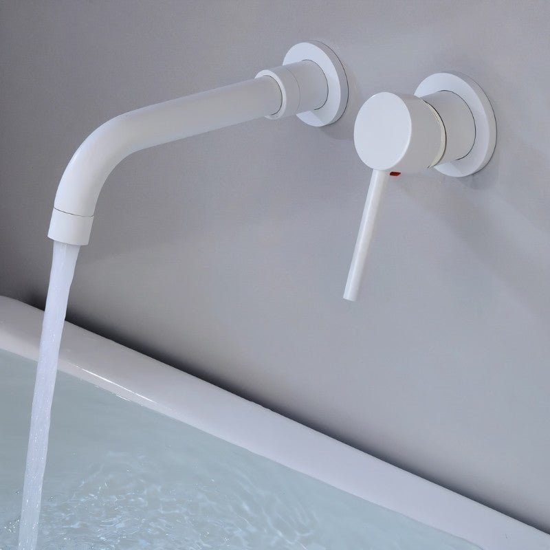 Brass Bathroom Faucet for Wall Mounting | Curved Spout | Single Handle | Rustproof