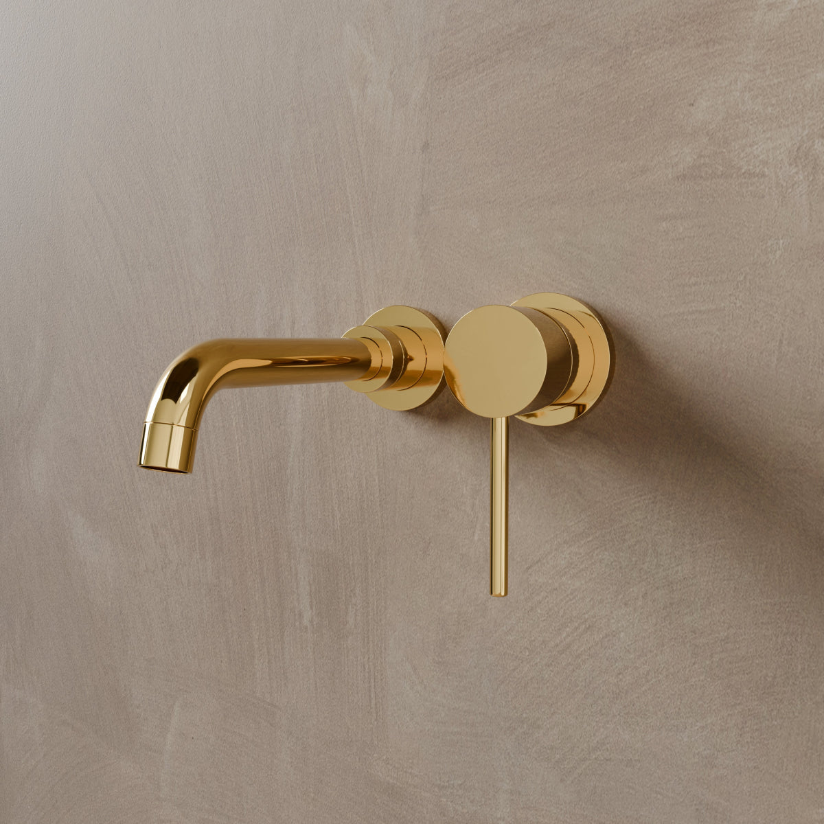 Brass Bathroom Faucet for Wall Mounting | Curved Spout | Single Handle | Rustproof
