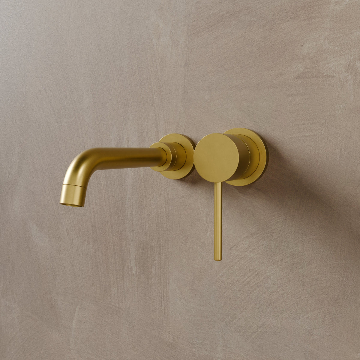 Brass Bathroom Faucet for Wall Mounting | Curved Spout | Single Handle | Rustproof