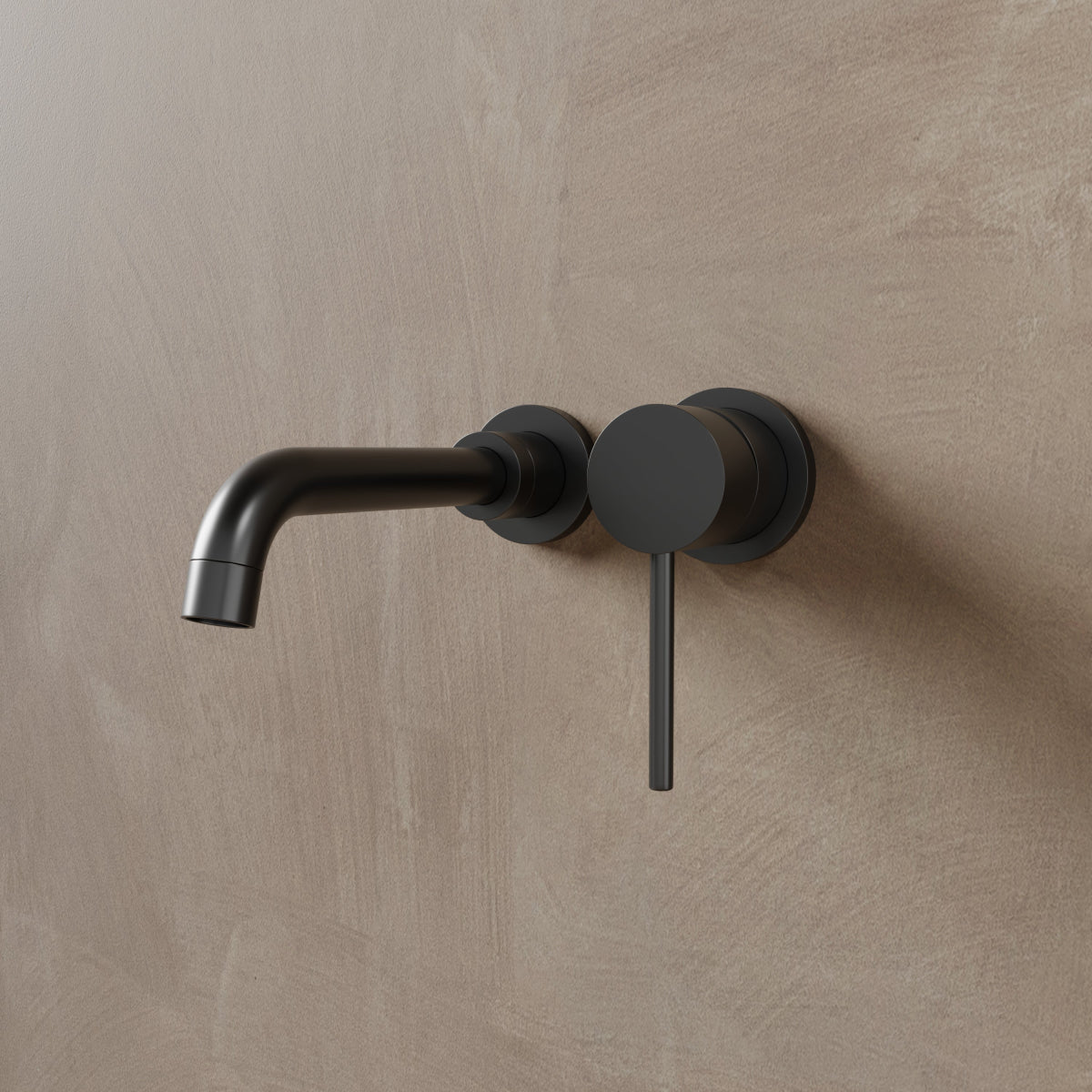 Brass Bathroom Faucet for Wall Mounting | Curved Spout | Single Handle | Rustproof