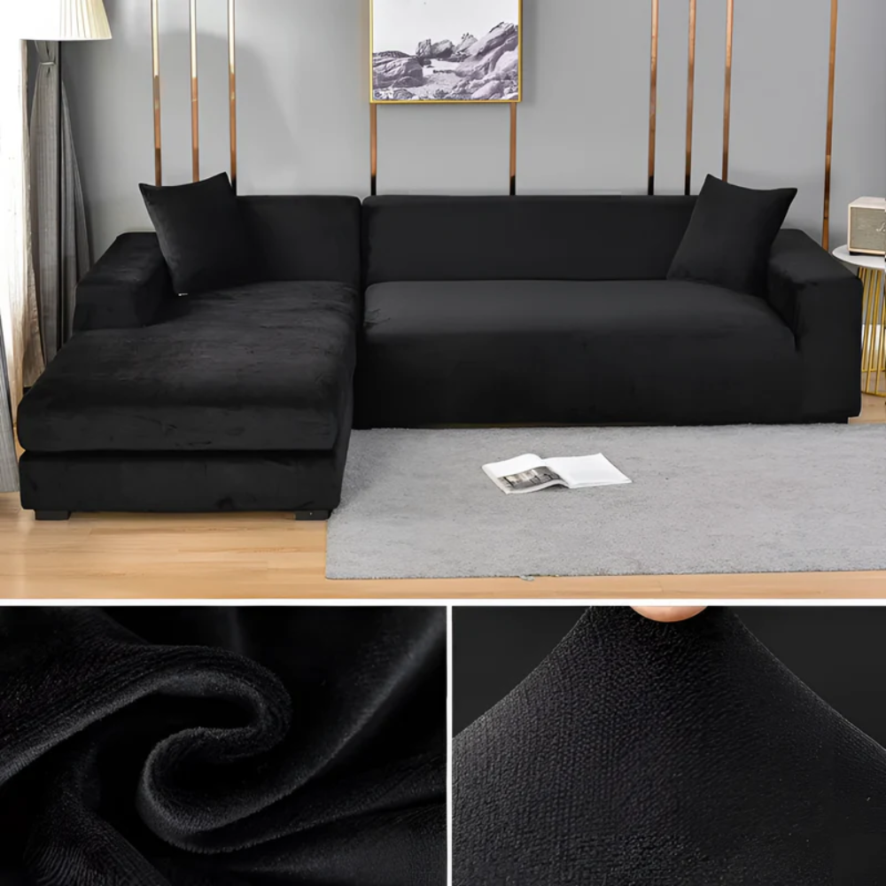 Velvet Corner Sofa Slipcover for Chaise Lounge & Furniture Shielding