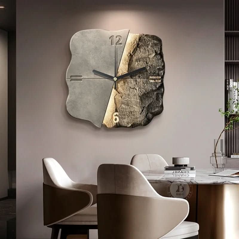 Elegant 20-Inch Sandstone-Inspired Wall Clock with Silent Mechanism