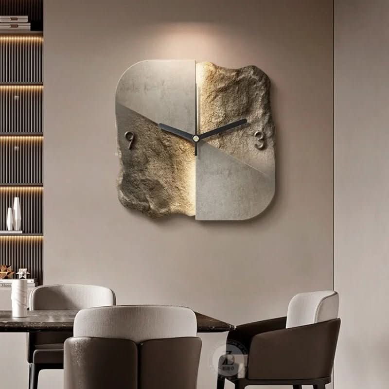 Elegant 20-Inch Sandstone-Inspired Wall Clock with Silent Mechanism