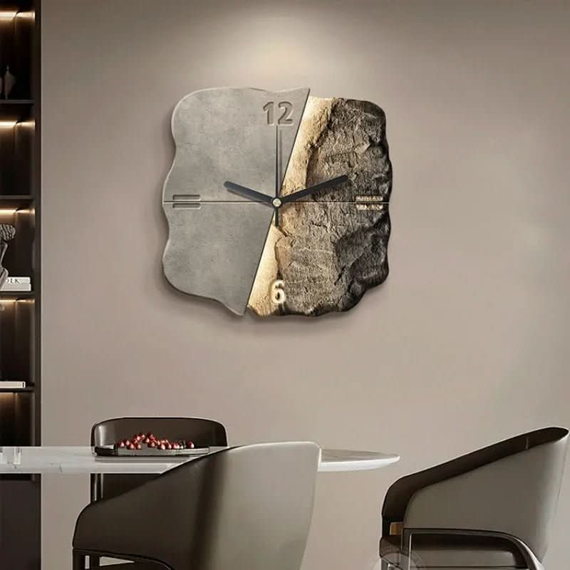 Elegant 20-Inch Sandstone-Inspired Wall Clock with Silent Mechanism