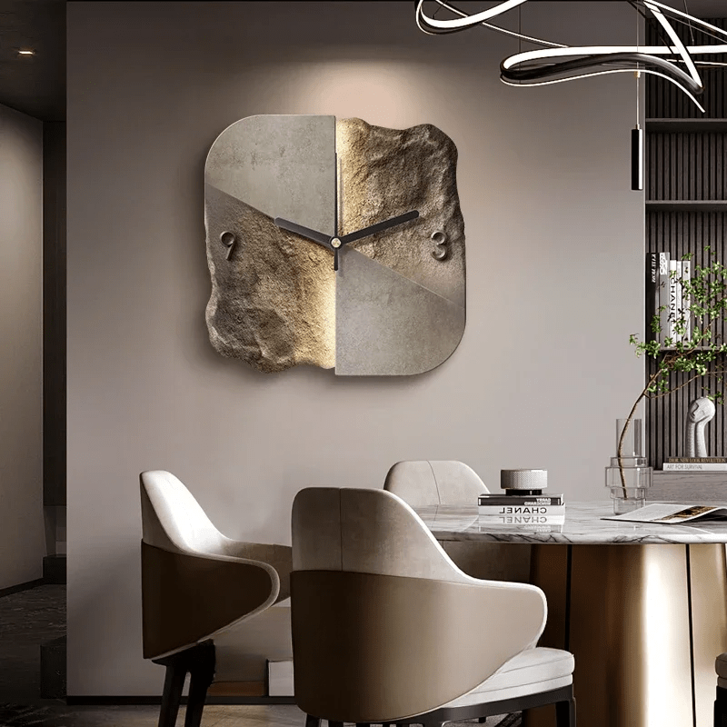 Elegant 20-Inch Sandstone-Inspired Wall Clock with Silent Mechanism