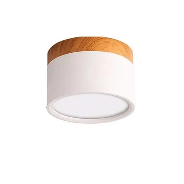 TimberGlow Adjustable LED Ceiling Fixture with Natural Finish