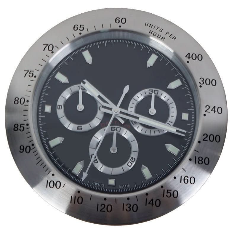 TranquilTime Silent Wall Clock with Modern Steel Design - 33 cm
