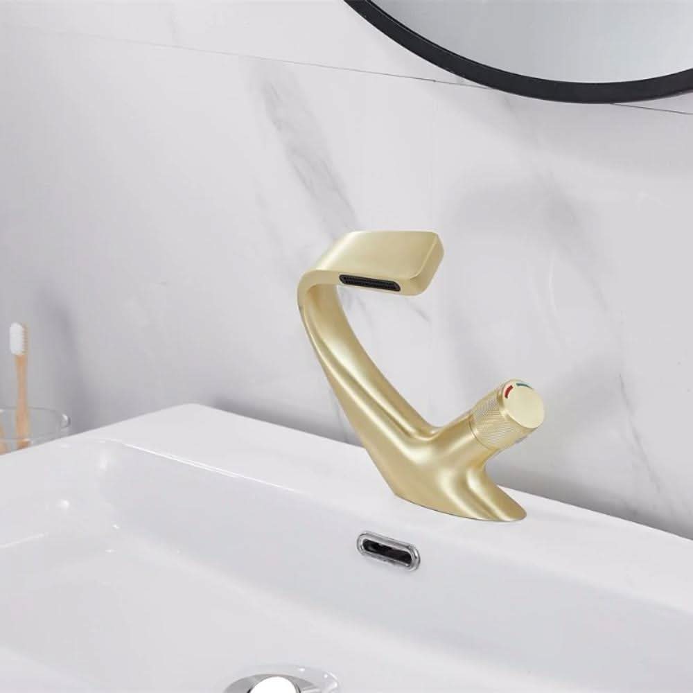 AquaVista Luxury Brass Waterfall Faucet for Modern Bathrooms