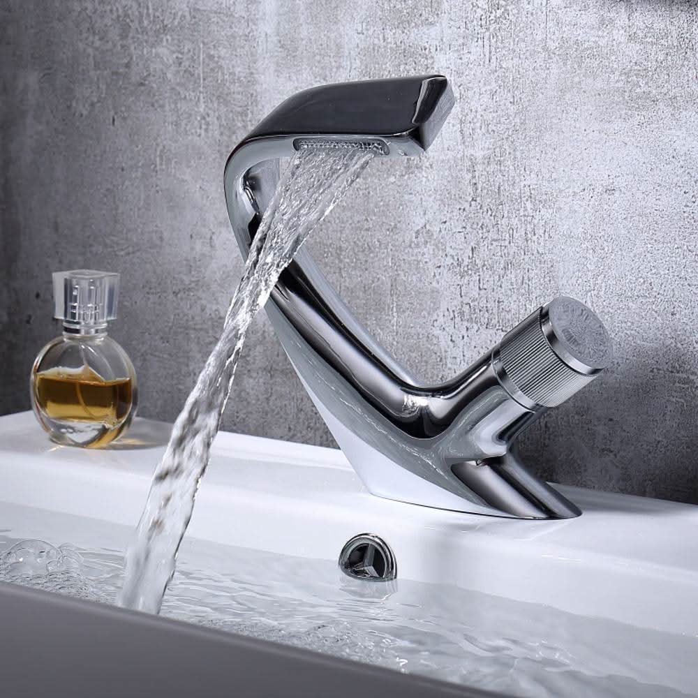 AquaVista Luxury Brass Waterfall Faucet for Modern Bathrooms