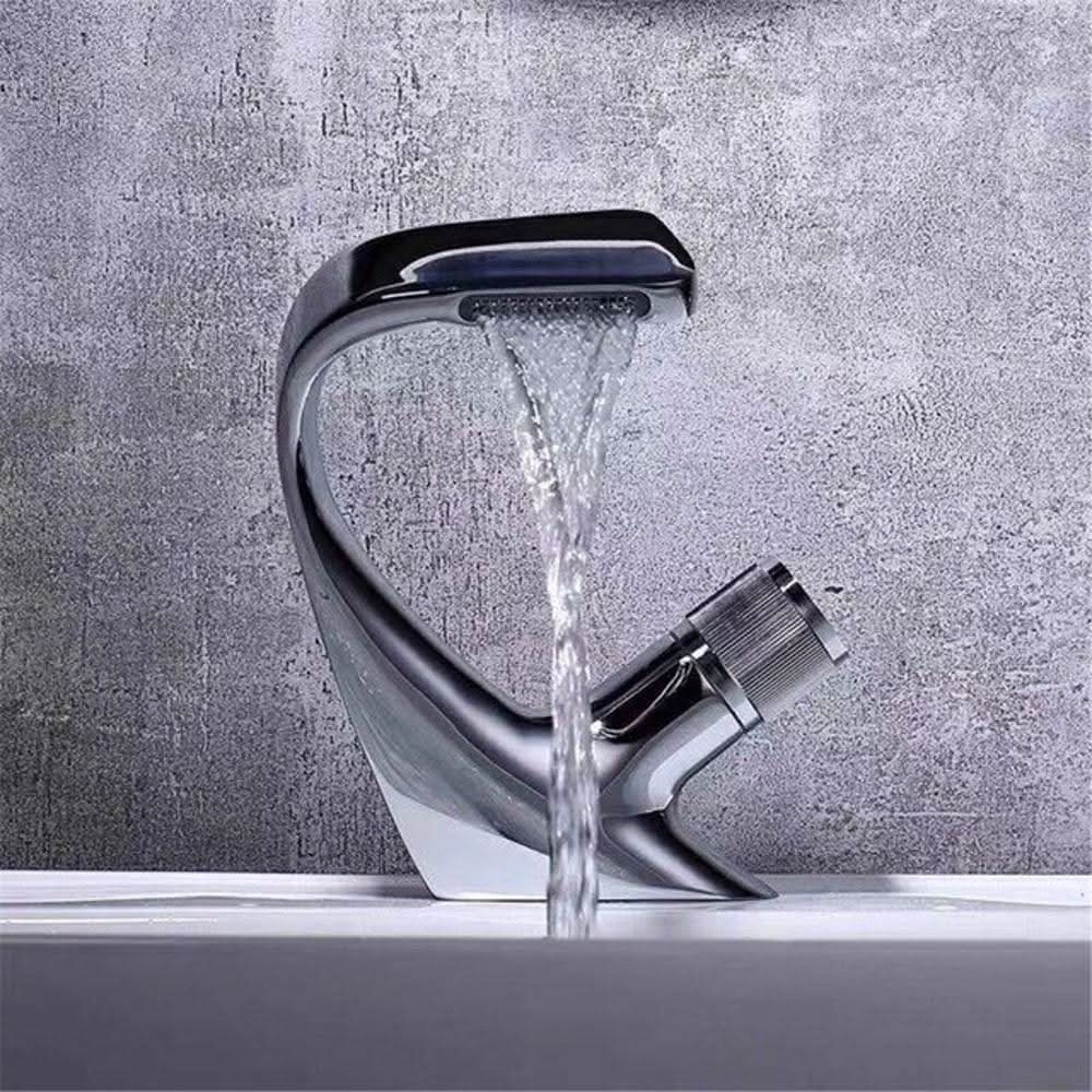 AquaVista Luxury Brass Waterfall Faucet for Modern Bathrooms