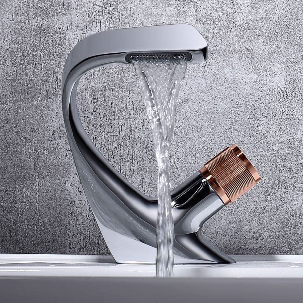 AquaVista Luxury Brass Waterfall Faucet for Modern Bathrooms