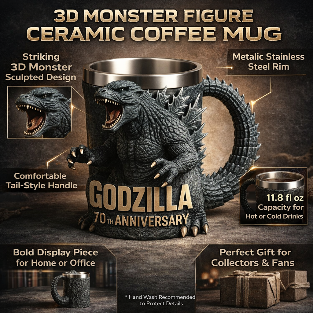 3D Sculpted Ceramic Coffee Mug – Unique Fun Drinkware for Home & Office