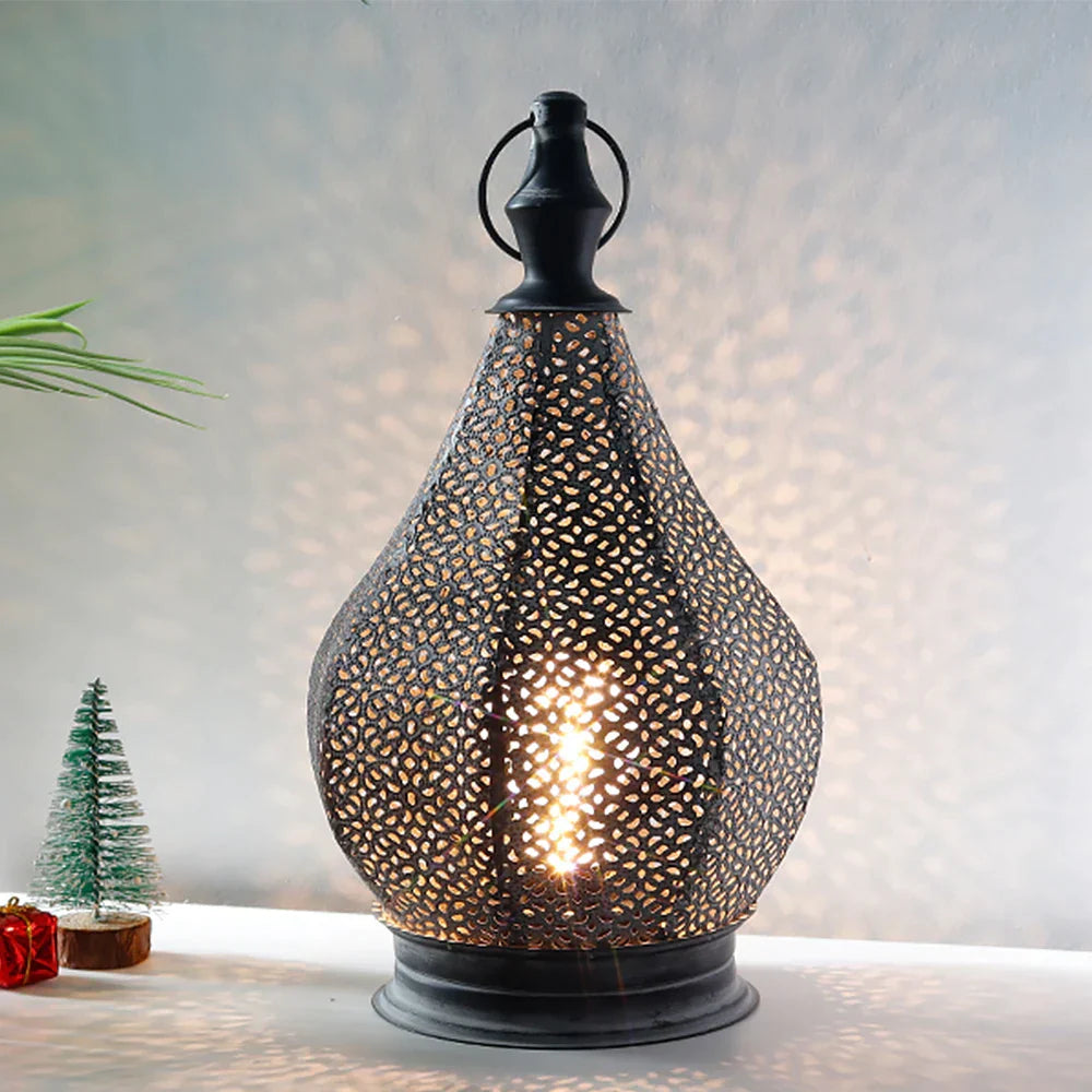 Intricate Patterned Table Lamp in Moroccan Style | Cozy Illumination for Any Space