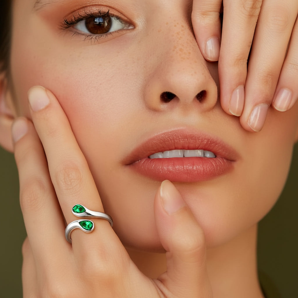 Elegant Personalized Birthstone Ring with Adjustable Fit