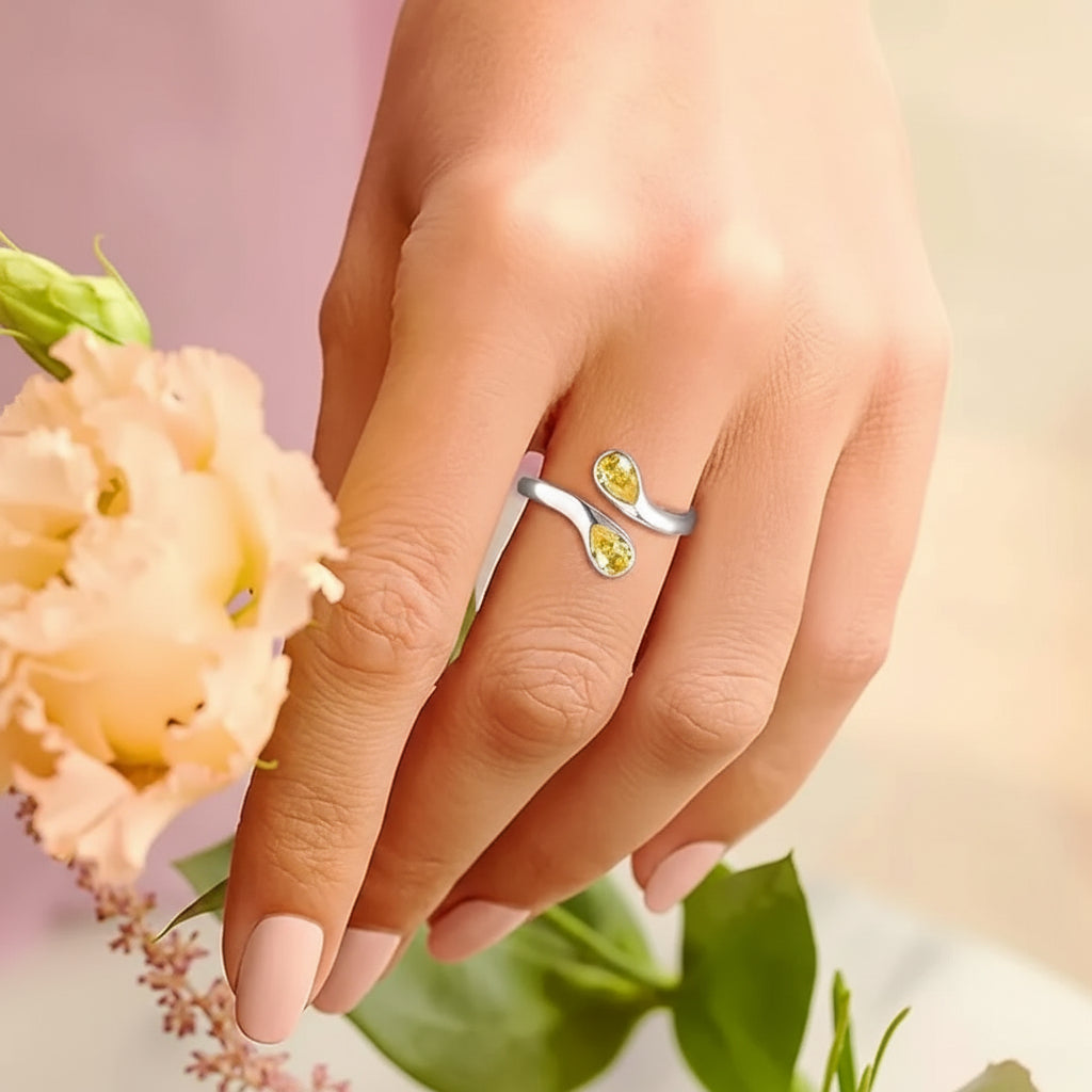 Elegant Personalized Birthstone Ring with Adjustable Fit