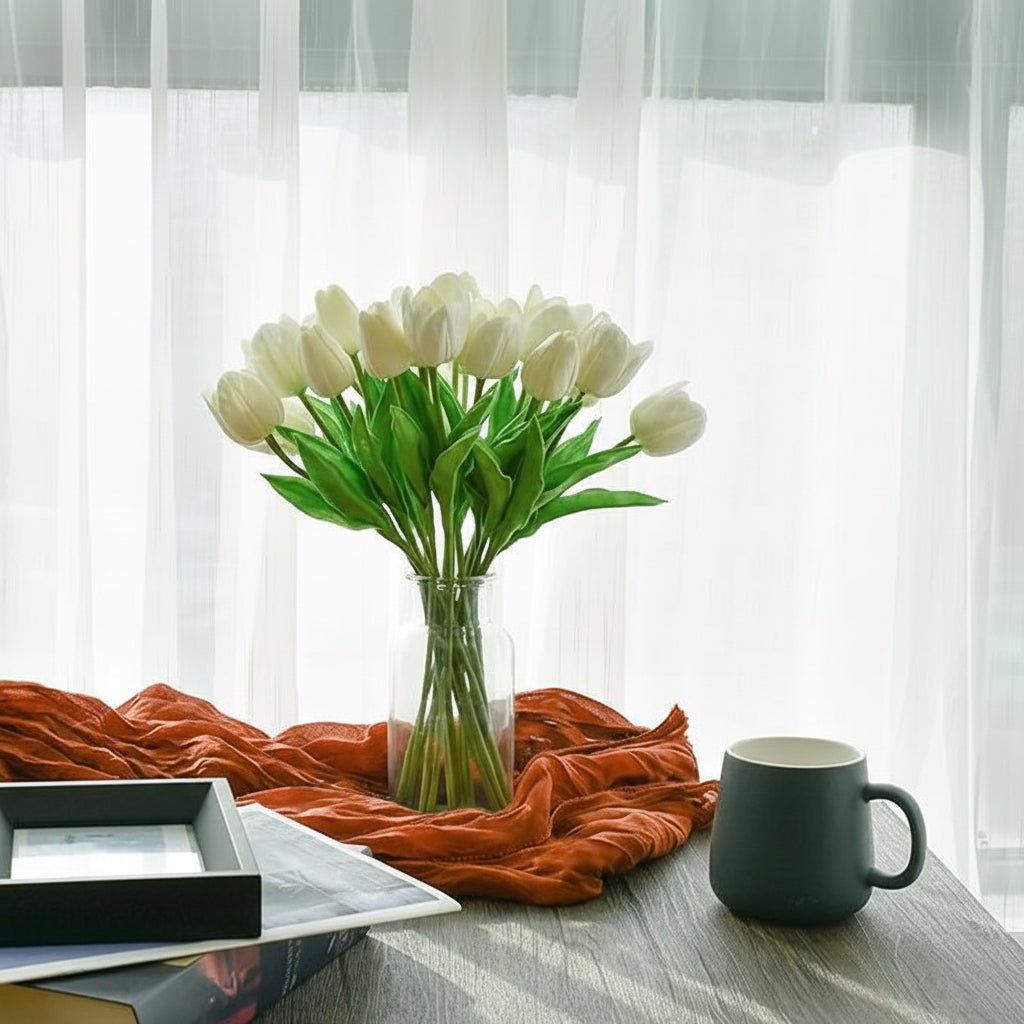 Elegant Faux Tulip Bouquet with Flexible Stems for Every Occasion