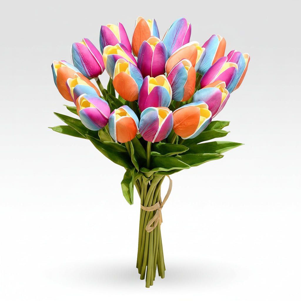 Elegant Faux Tulip Bouquet with Flexible Stems for Every Occasion