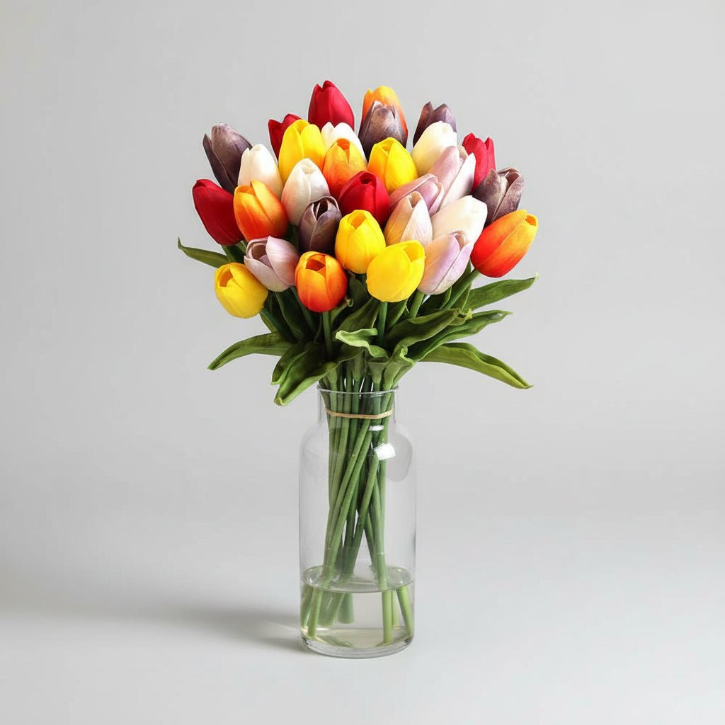 Elegant Faux Tulip Bouquet with Flexible Stems for Every Occasion