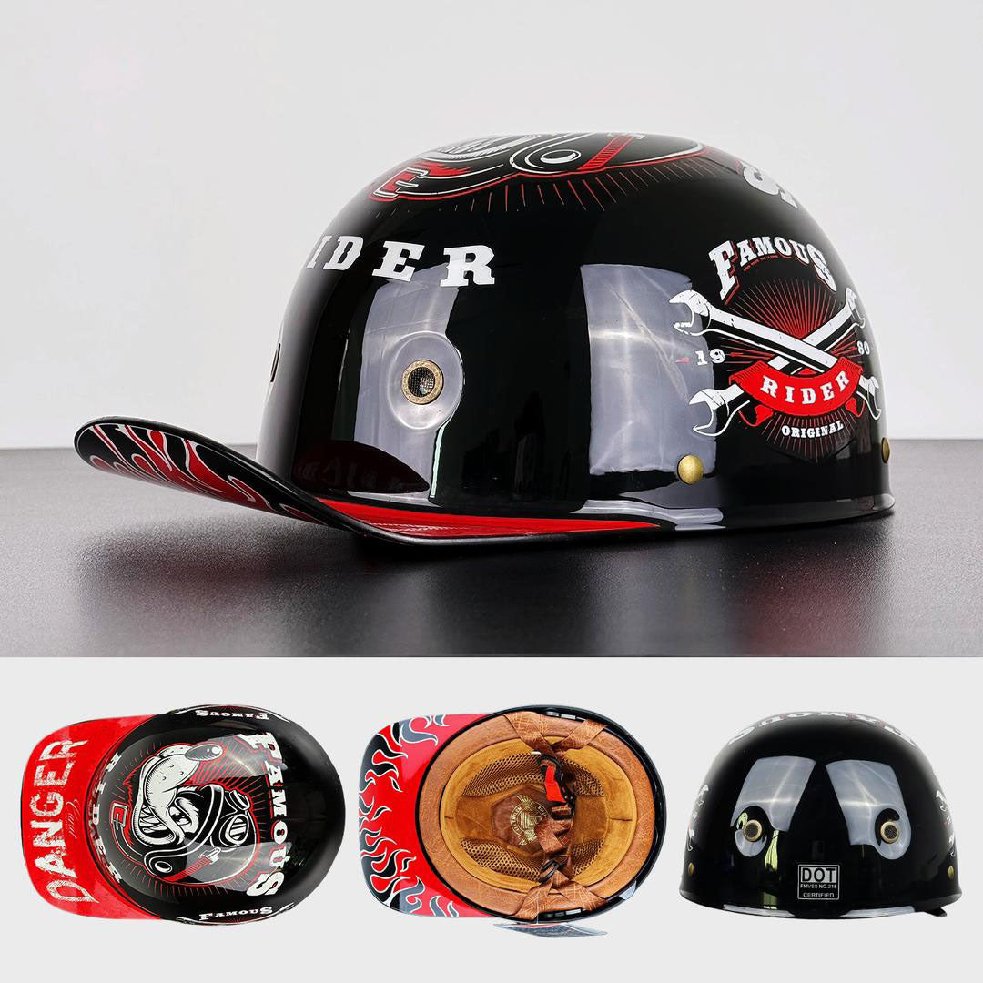 Half-Helmet for Baseball Riding – Comfortable & Certified by DOT and ECE