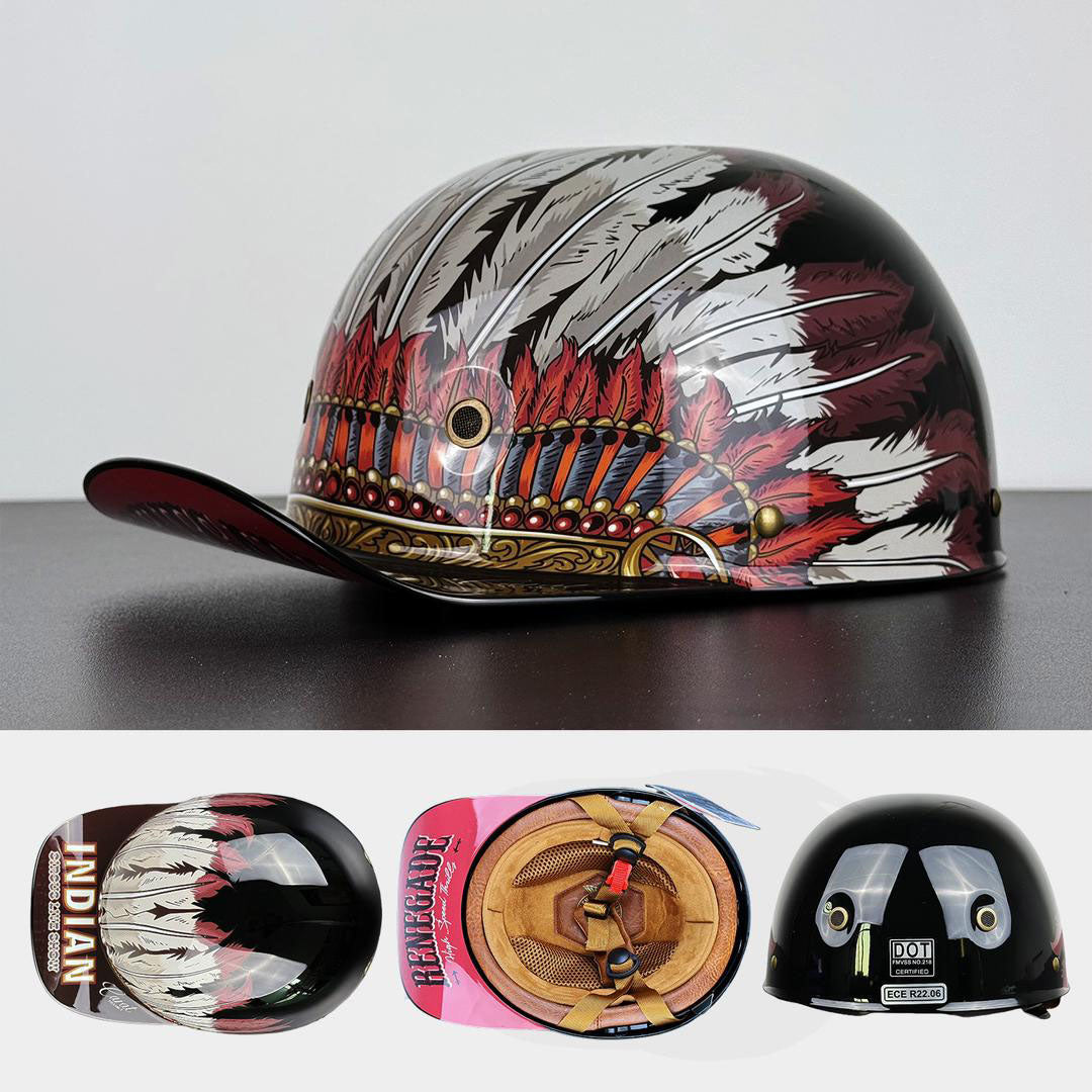 Half-Helmet for Baseball Riding – Comfortable & Certified by DOT and ECE