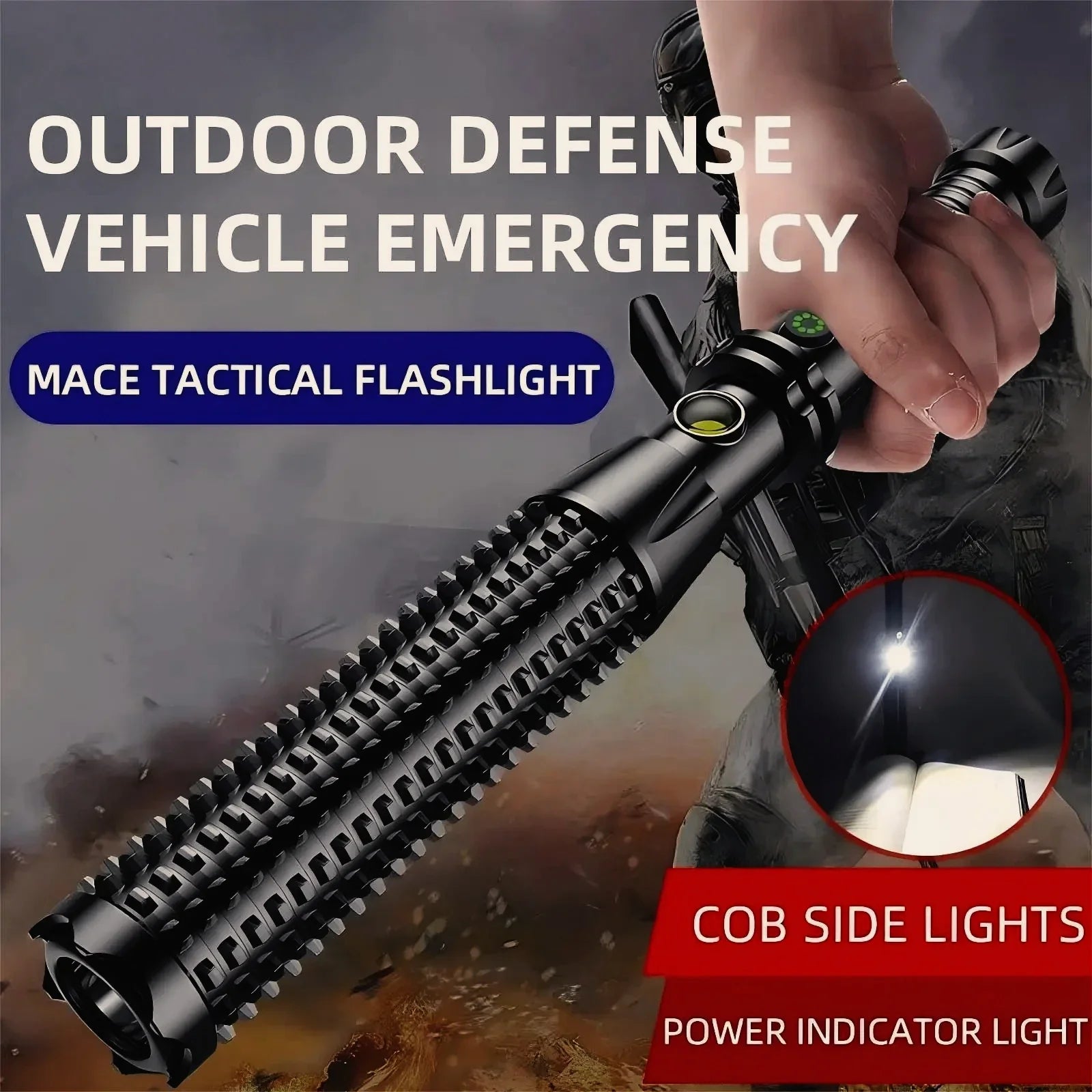 Rechargeable Multi-Functional LED Torch – Bright Light for Safety and Defense