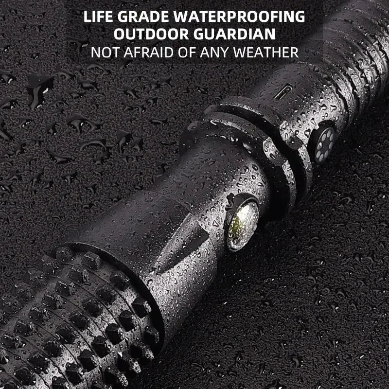 Rechargeable Multi-Functional LED Torch – Bright Light for Safety and Defense