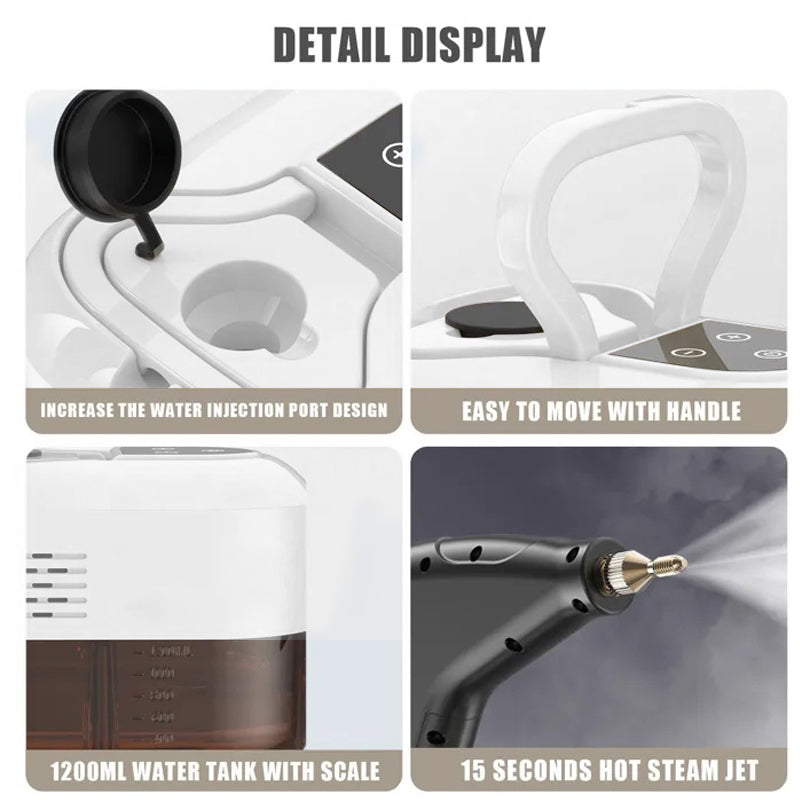 High-Pressure Steam Cleaner for Multi-Surface Cleaning | Quick Heat-Up Tool for Home and Vehicle