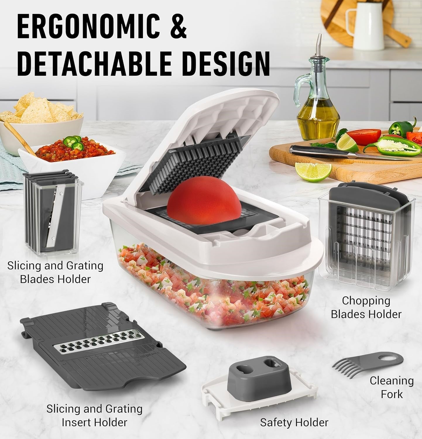 10-in-1 Vegetable Slicing Tool with 8 Blades for Fast Meal Preparation