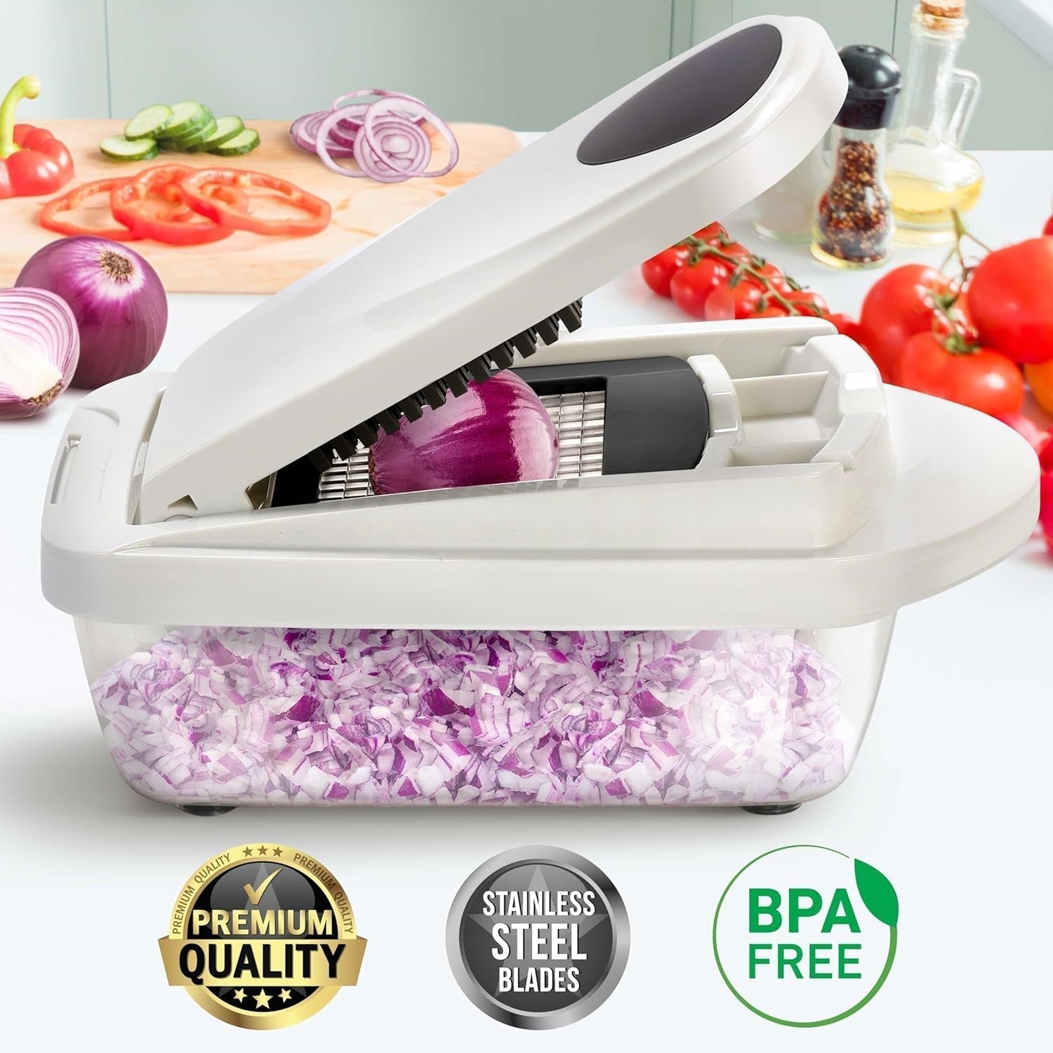10-in-1 Vegetable Slicing Tool with 8 Blades for Fast Meal Preparation